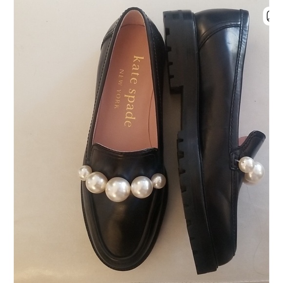Kate spade black posh pearl loafer Size 8B - Picture 4 of 12